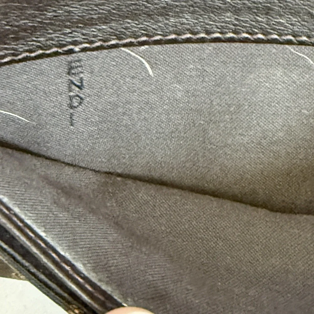 Fendi Zucca Continental Long Wallet Black Brown Canvas Gold‎ Tone Buckle
